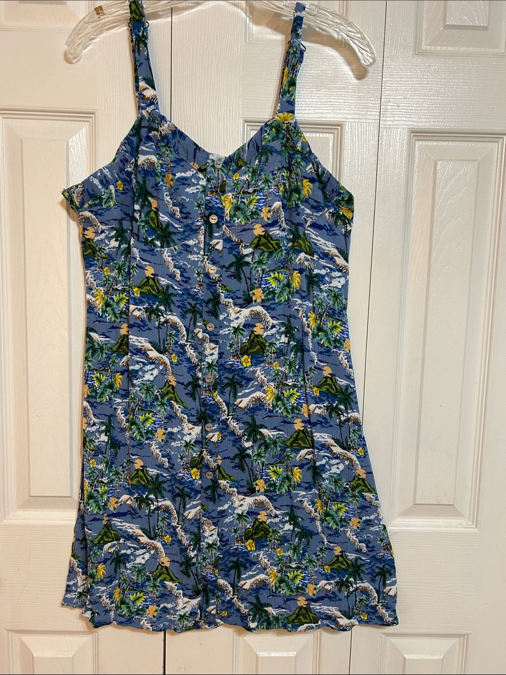 wild fable sundress Blue and Green Floral Smocked Top